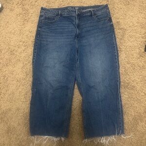 Blue Frayed Hem Jeans